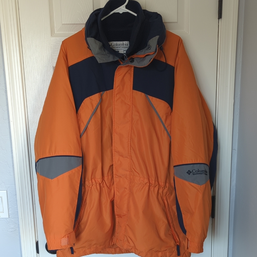 Vintage 90s/Y2K Columbia HooDoo Interchange Jacket - Orange & Navy - Picture 1 of 16